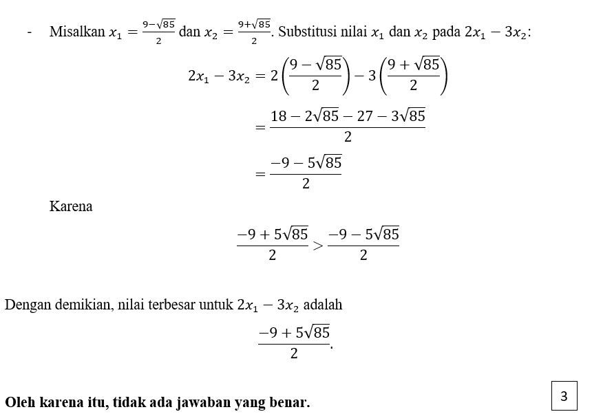 Jika Δ(a, B, C) =ab+bc+ac, Dan Misalkan X¹ Dan X² ...