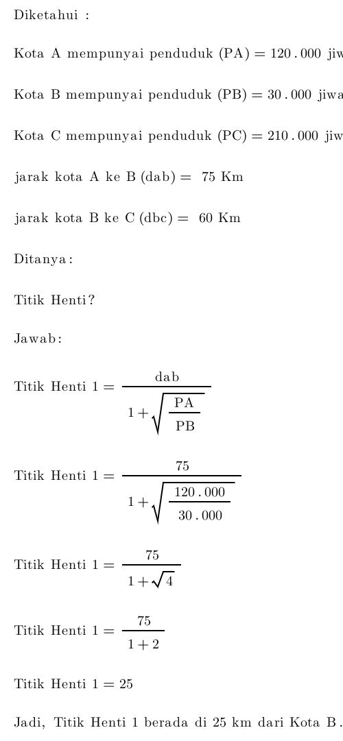 1. Diketahui : Kota A Mempunyai Penduduk 120.000 J...