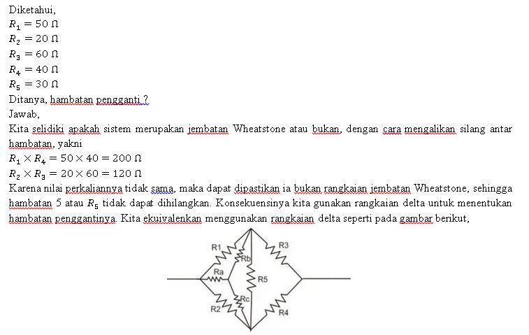 Perhatikan Rangkaian Berikut. Hambatan Pengganti ...