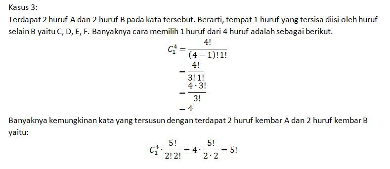 Diberikan Huruf-huruf A,A,B,B,C,D,E,F. Banyak Kata...