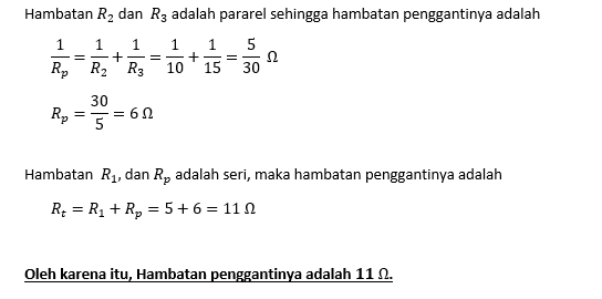 Perhatikan gambar berikut! Berapakah hambatan tota...