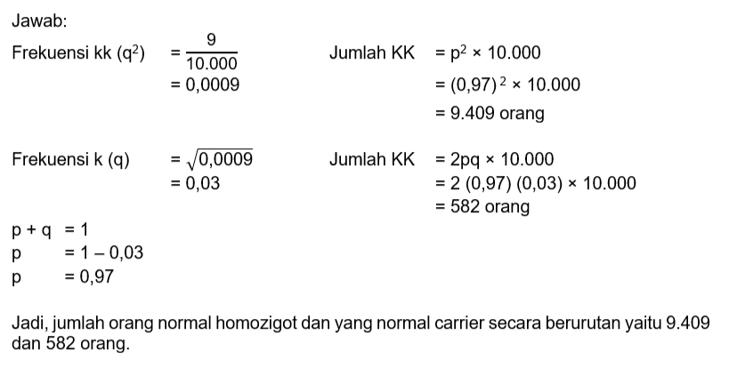 pada suatu populasi terdapat 9 orang bertangan kid...