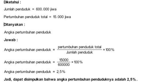 Jumlah Penduduk Kota Y Pada Tahun 2015 Sebesar 600...