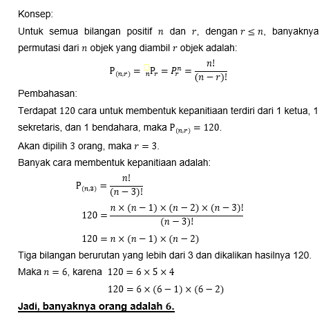 Suatu Kepanitiaan Terdiri Dari 1 Ketua, 1 Sekretar...