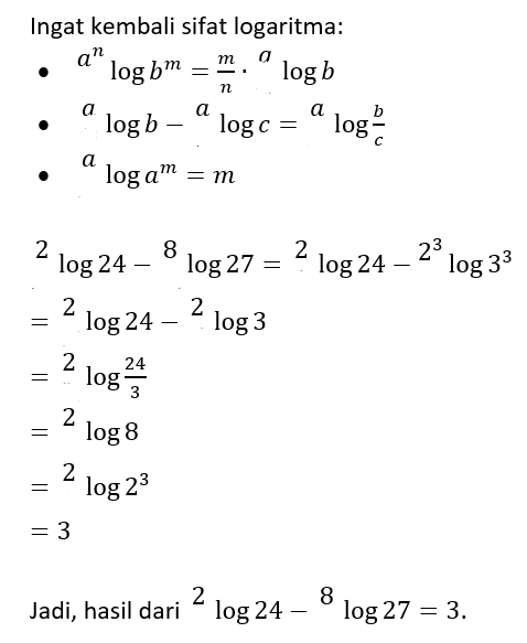 ²log24 - ⁸log27