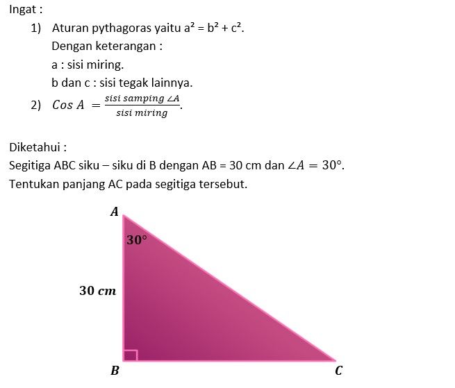 Diketahui Segitiga ABC Siku Siku Di B. Jika Besar ...