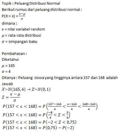 tinggi rata-rata siswa berdistribusi normal dengan...