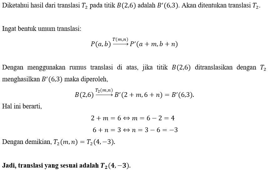 Tentukanlah Translasi Yang Sesuai Untuk Pemetaan B...