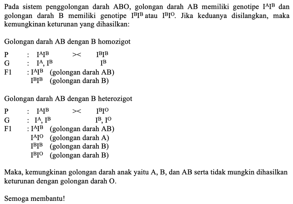 Perkawinan Antara Orang Bergolongan Darah AB Dan G...