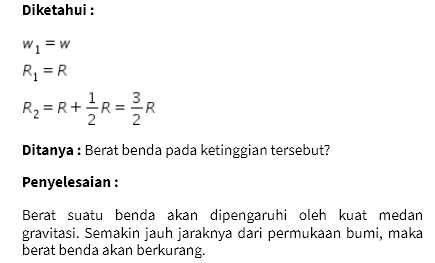 Aapabila Jari Jari Bumi R Dan Berat Benda Di Permu...