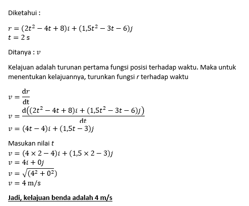 Gerak Suatu Benda Dinyatakan Dengan Persamaan Posi...