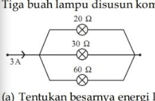 Tiga buah lampu disusun kombinasi menyala selama 5...